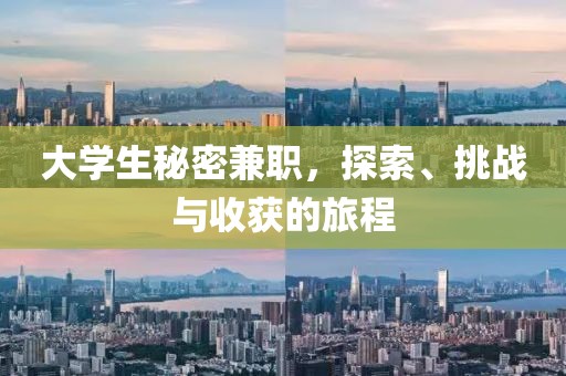 大学生秘密兼职，探索、挑战与收获的旅程