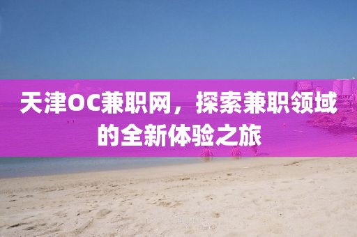 天津OC兼职网，探索兼职领域的全新体验之旅