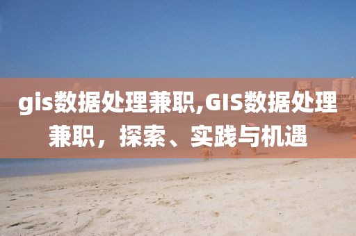 gis数据处理兼职,GIS数据处理兼职，探索、实践与机遇